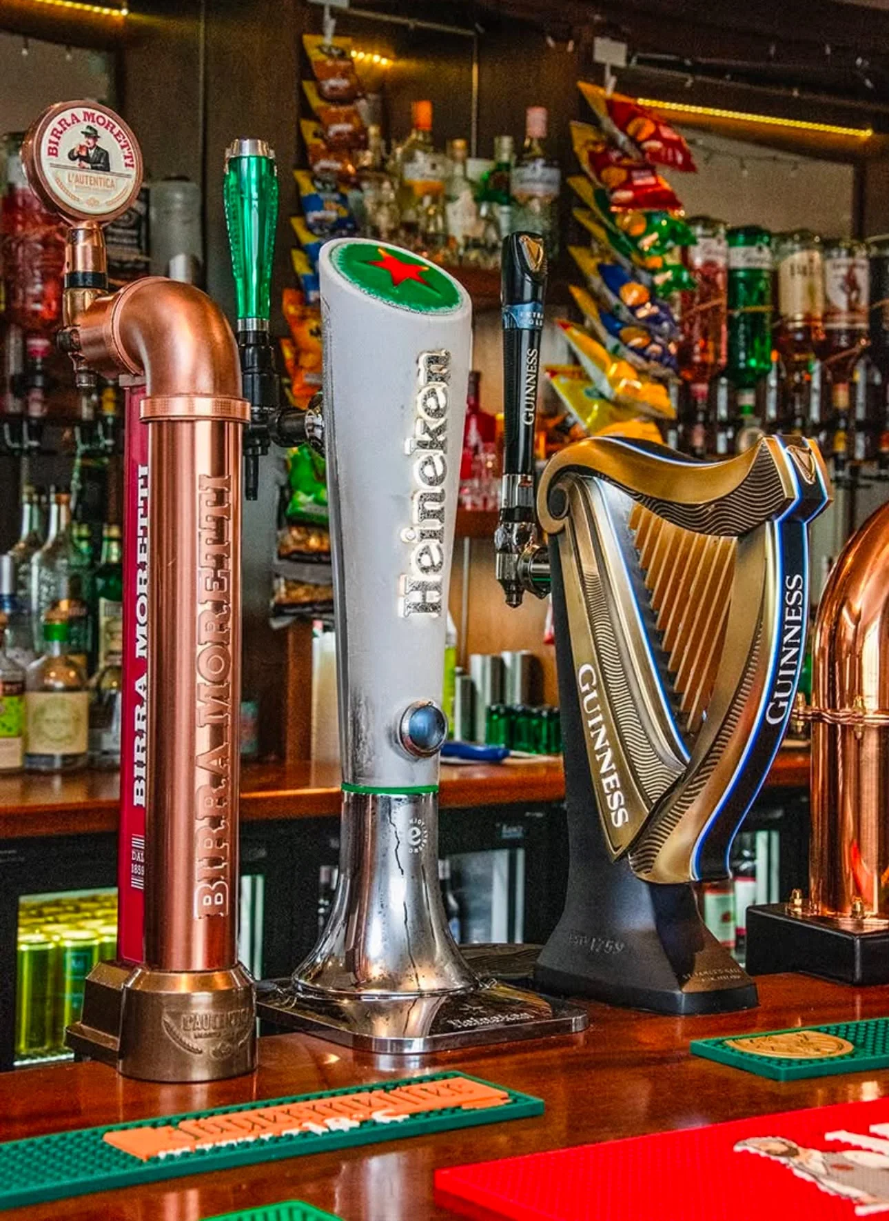 Beer pumps at The Falcon