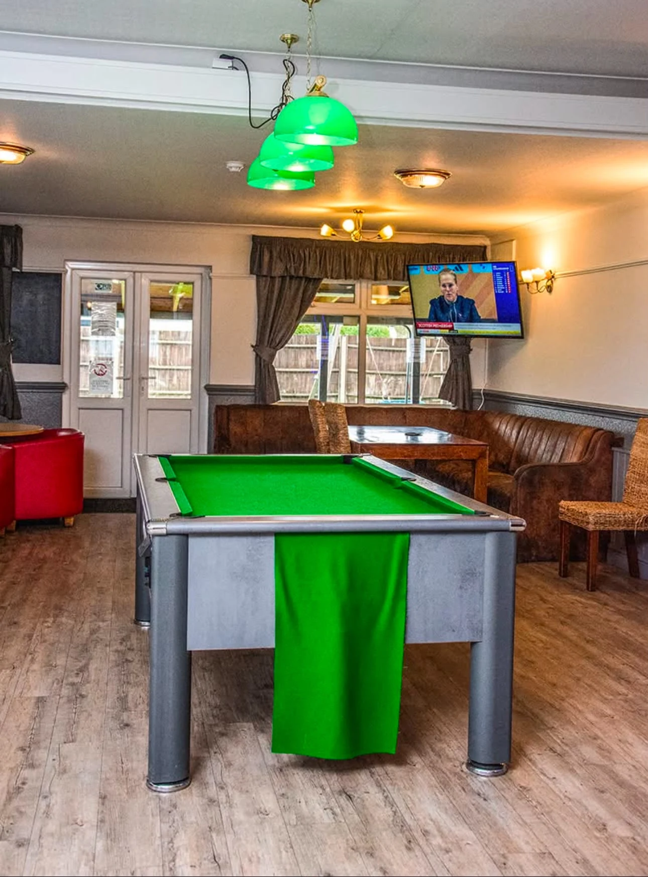 Pool table inside The Falcon