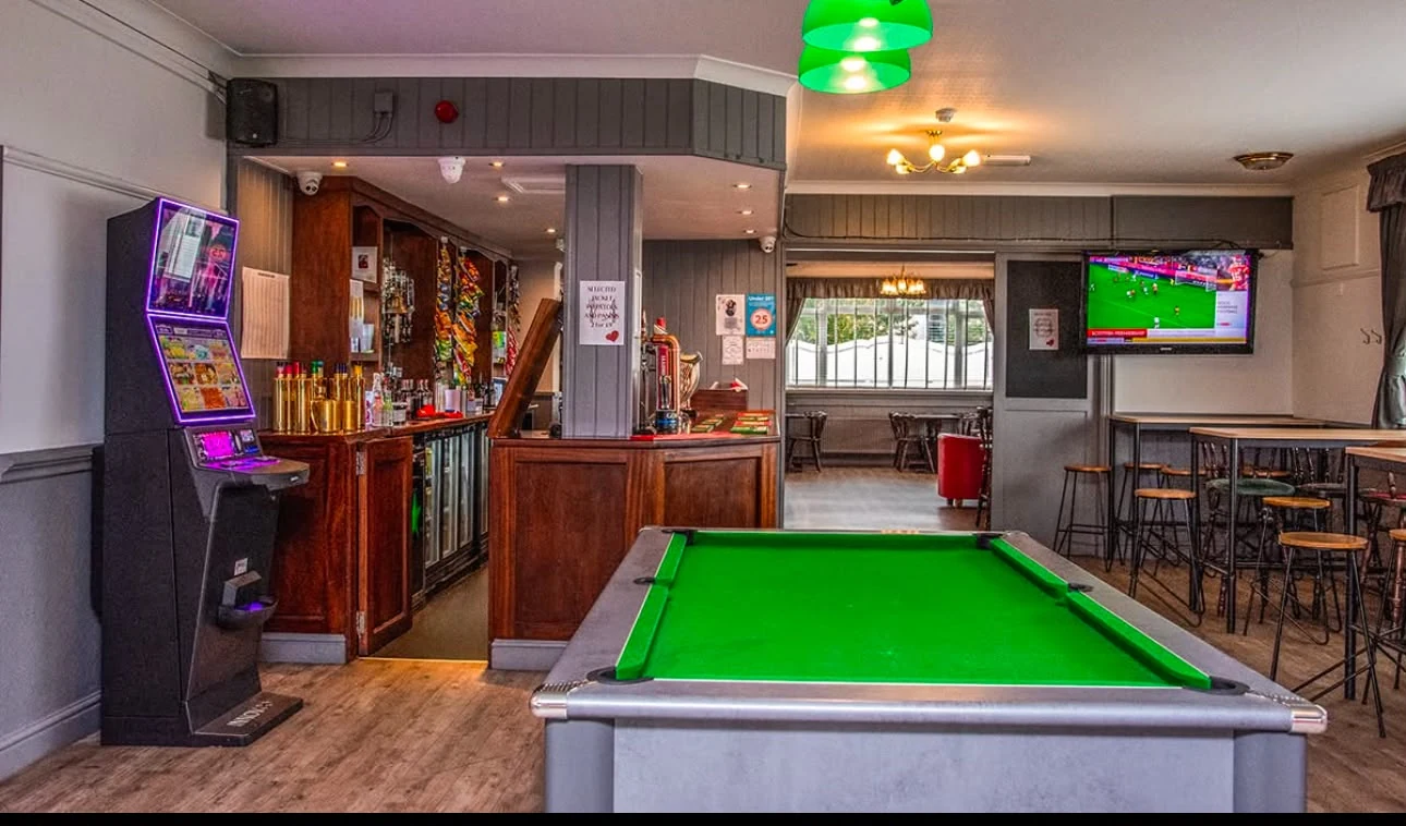 Pool table facing the bar