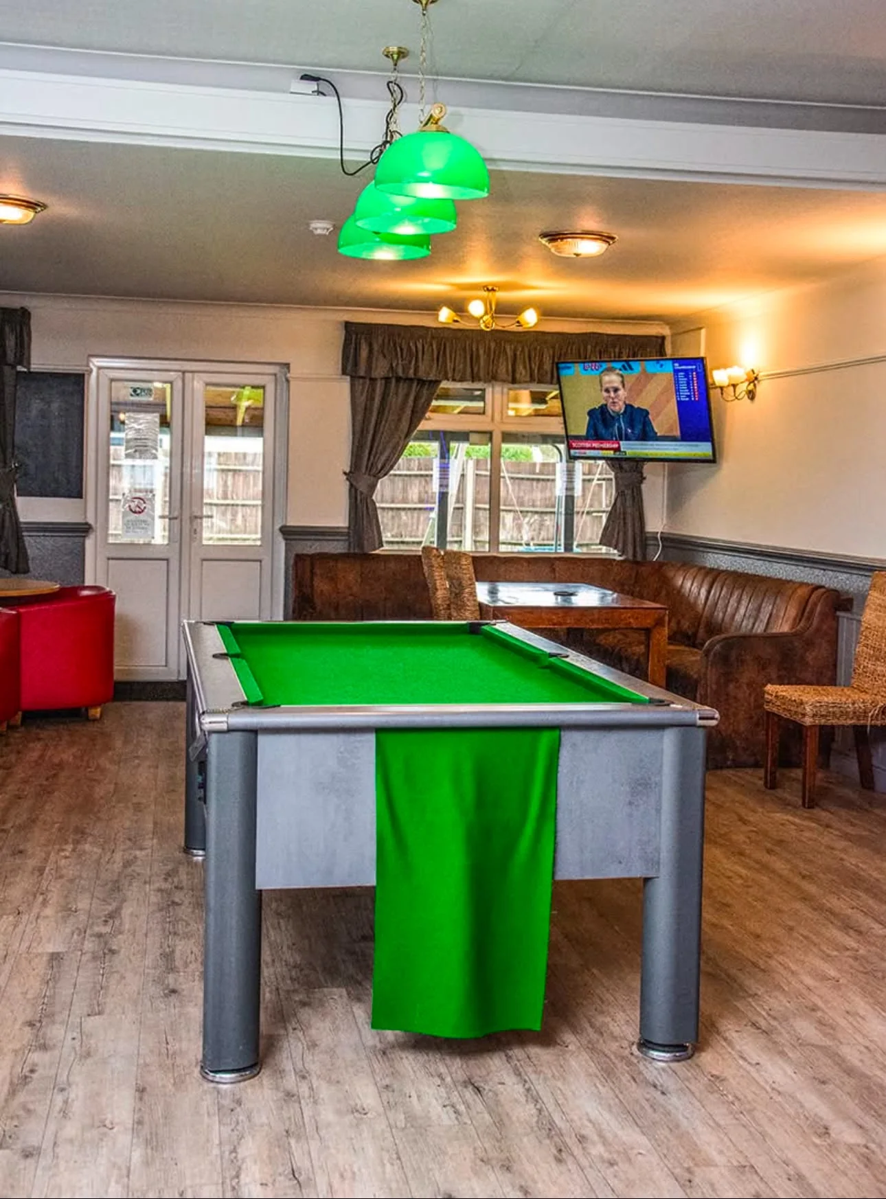 Pool table inside The Falcon